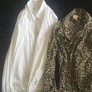 Two J. Crew perfect button up shirts sz 12